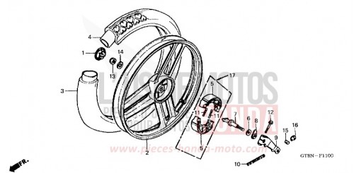 REAR WHEEL (1) PK50N de 1992